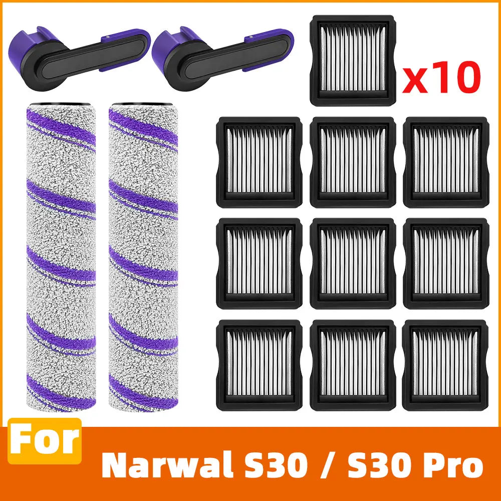 Compatible For Narwal S30 , Narwal S30 Pro Vacuum Parts Main Roller brush HEPA Filter brush handle Replacement Accessories