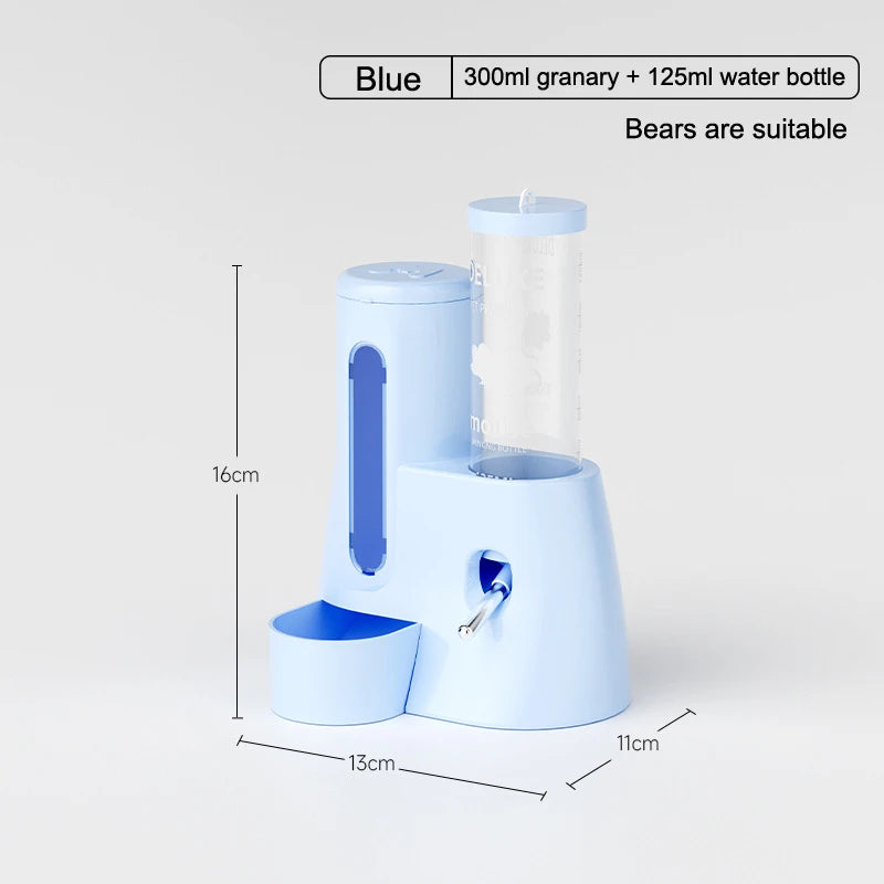 2In1 Hamster Feeder And Waterer Large Capacity Leakproof Automatic Feeder Food Water Dispenser Leak Proof Food Feeding Supplies