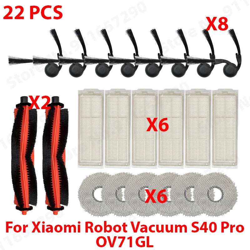 For Xiaomi Robot Vacuum S40 Pro OV71GL Vacuum Cleaner Replacement Spare Parts Main Side Brush HEPA Filter Mop Cloth Accessories