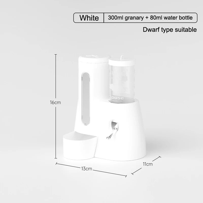 2In1 Hamster Feeder And Waterer Large Capacity Leakproof Automatic Feeder Food Water Dispenser Leak Proof Food Feeding Supplies