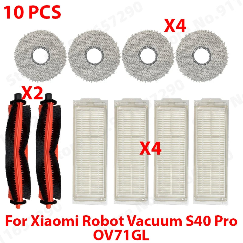 For Xiaomi Robot Vacuum S40 Pro OV71GL Vacuum Cleaner Replacement Spare Parts Main Side Brush HEPA Filter Mop Cloth Accessories