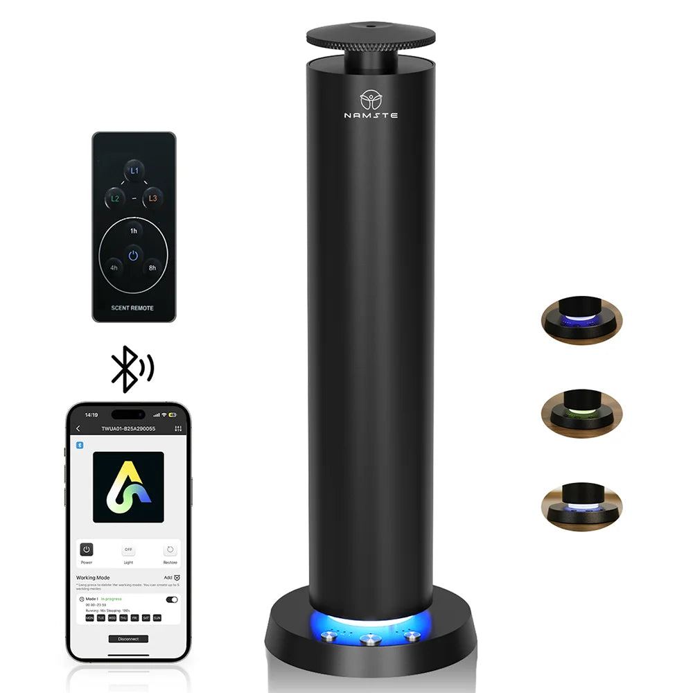 NAMSTE Smart Aroma Diffuser Essential Oil Diffusers Bluetooth Remote Button Control Fragrance Diffuser Scent Air Machine Home
