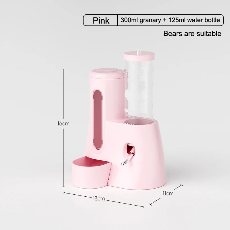 2In1 Hamster Feeder And Waterer Large Capacity Leakproof Automatic Feeder Food Water Dispenser Leak Proof Food Feeding Supplies